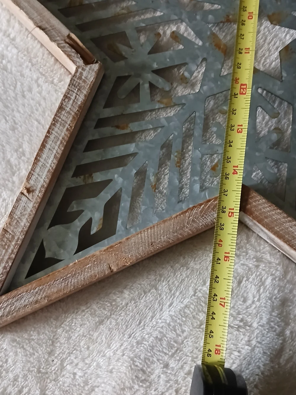 Rustic Wooden Star Wall Decor with Silver Metal Inlay [18